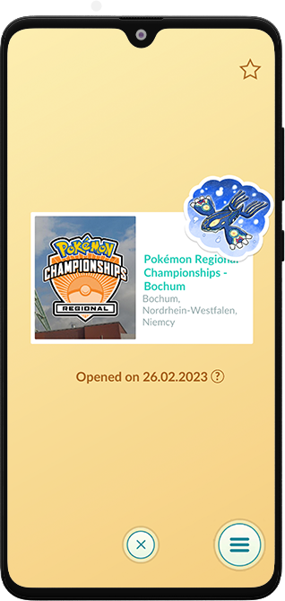 Postcard screen in Pokemon GO